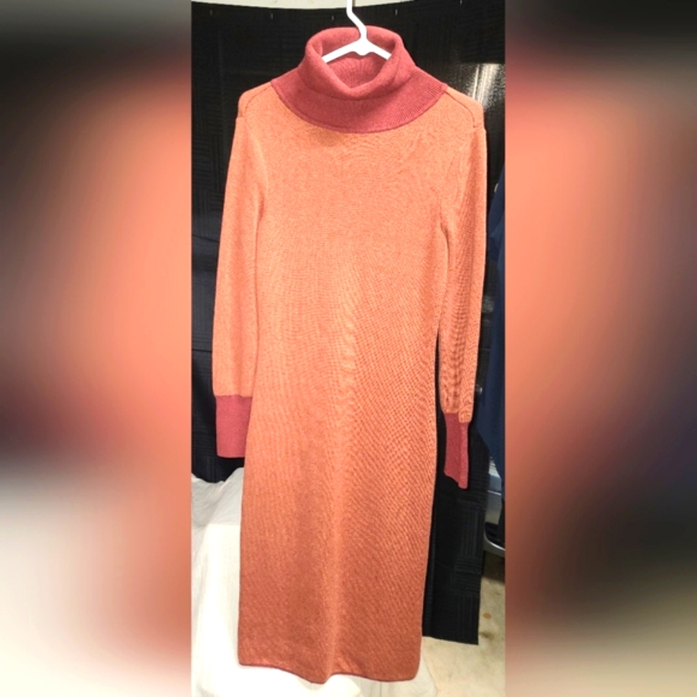 EUC Prana Rust Long Sleeve Sweater Dress